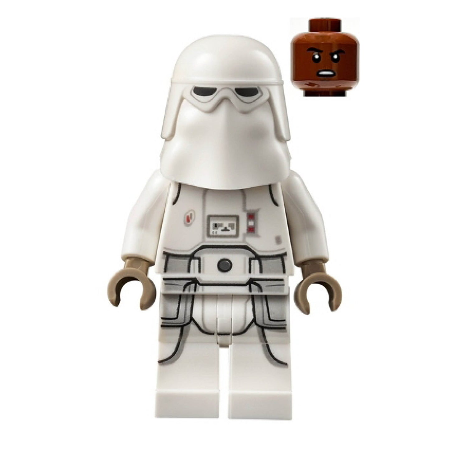 Snowtrooper - Male, Printed Legs, Dark Tan Hands, Reddish Brown Head, Grimace