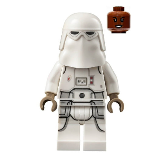 Snowtrooper - Female, Printed Legs, Dark Tan Hands, Reddish Brown Head, Open Mouth Smirk