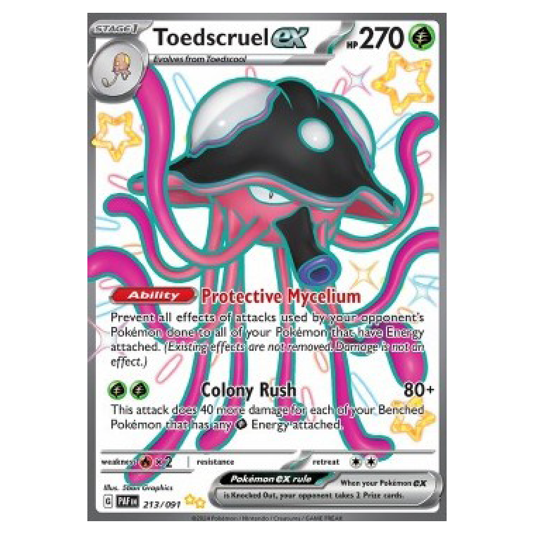 Pokemon TCG - Paldean fates - Toedscruel ex 213/091 (PAF 213)